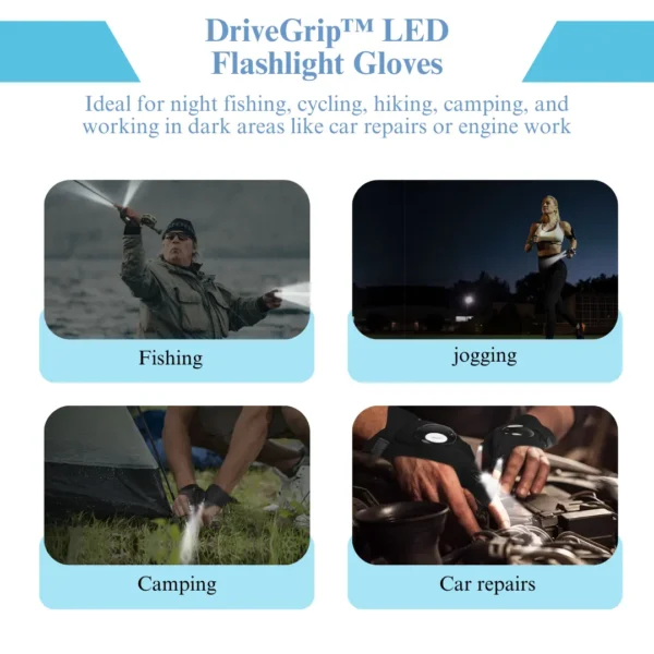 DriveGrip™ LED Flashlight Gloves