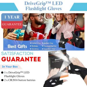 DriveGrip™ LED Flashlight Gloves