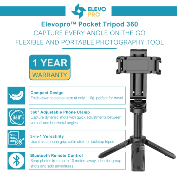 Elevopro™ Pocket Tripod 360