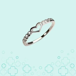 MagTherapy™ 18k Silver Heart Menopause Ring