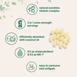 Vitamin D3 + K2 Supplement Softgels